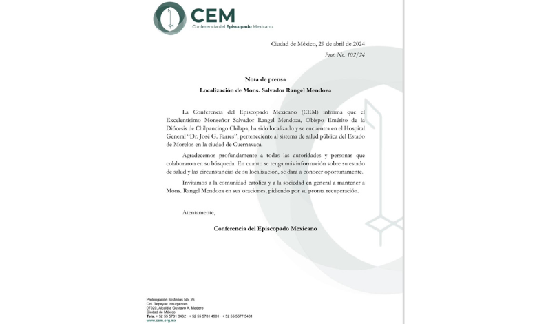 Liberan a obispo católico que intentó mediar entre cárteles rivales tras ser secuestrado en México
