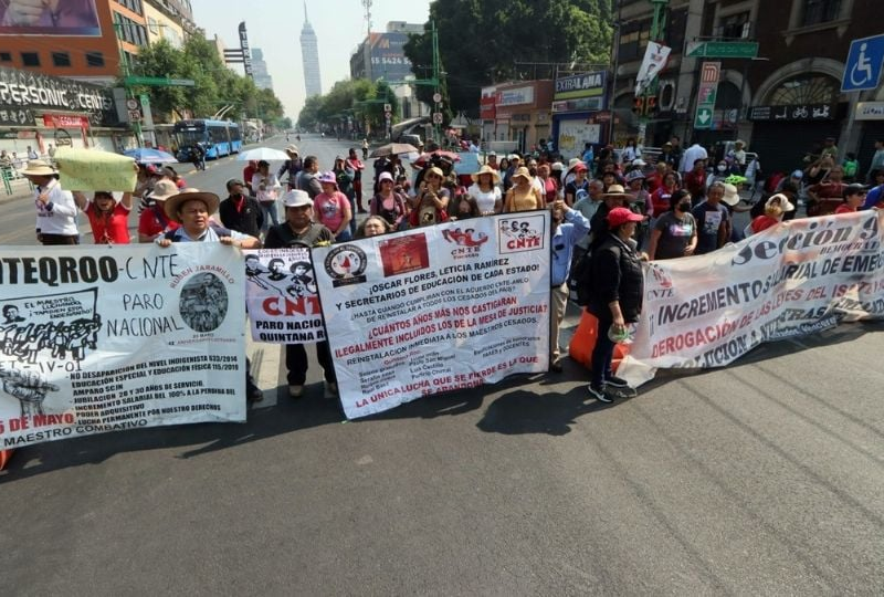 Maestros reubicarán plantón en el Zócalo para dar paso a “Marea Rosa” de Xóchitl Gálvez